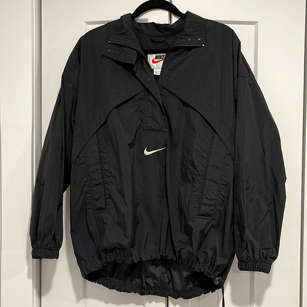 Vintage 90s Windbreaker Jacket Black Size Medium Men